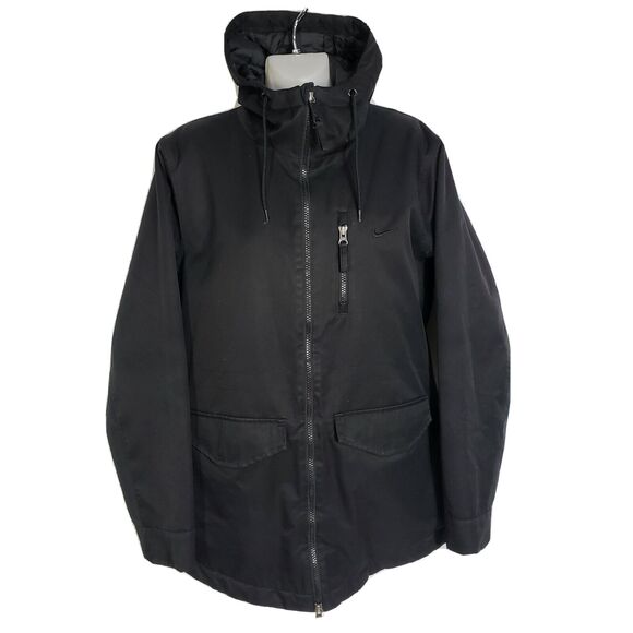 Nike Women Engineered for world class athletes Jacket Medium Black Hooded Pocket - Picture 1 of 12